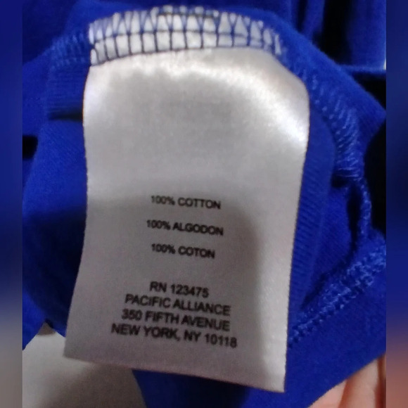 Ellen Tracy 100% Cotton Blue V-neck Cut-outs 3/4 Sleeve Shirt Size Large Casual - Picture 6 of 8